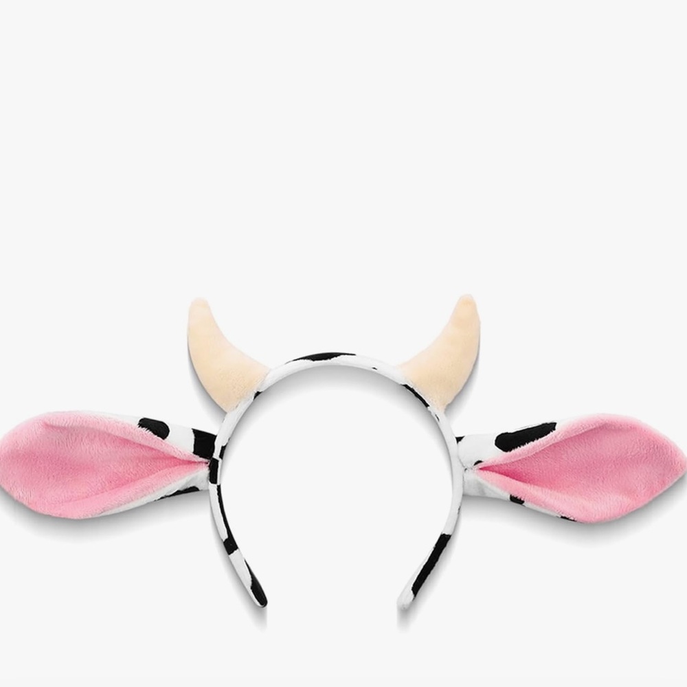 Cow ears headband and clip on tail Halloween costume